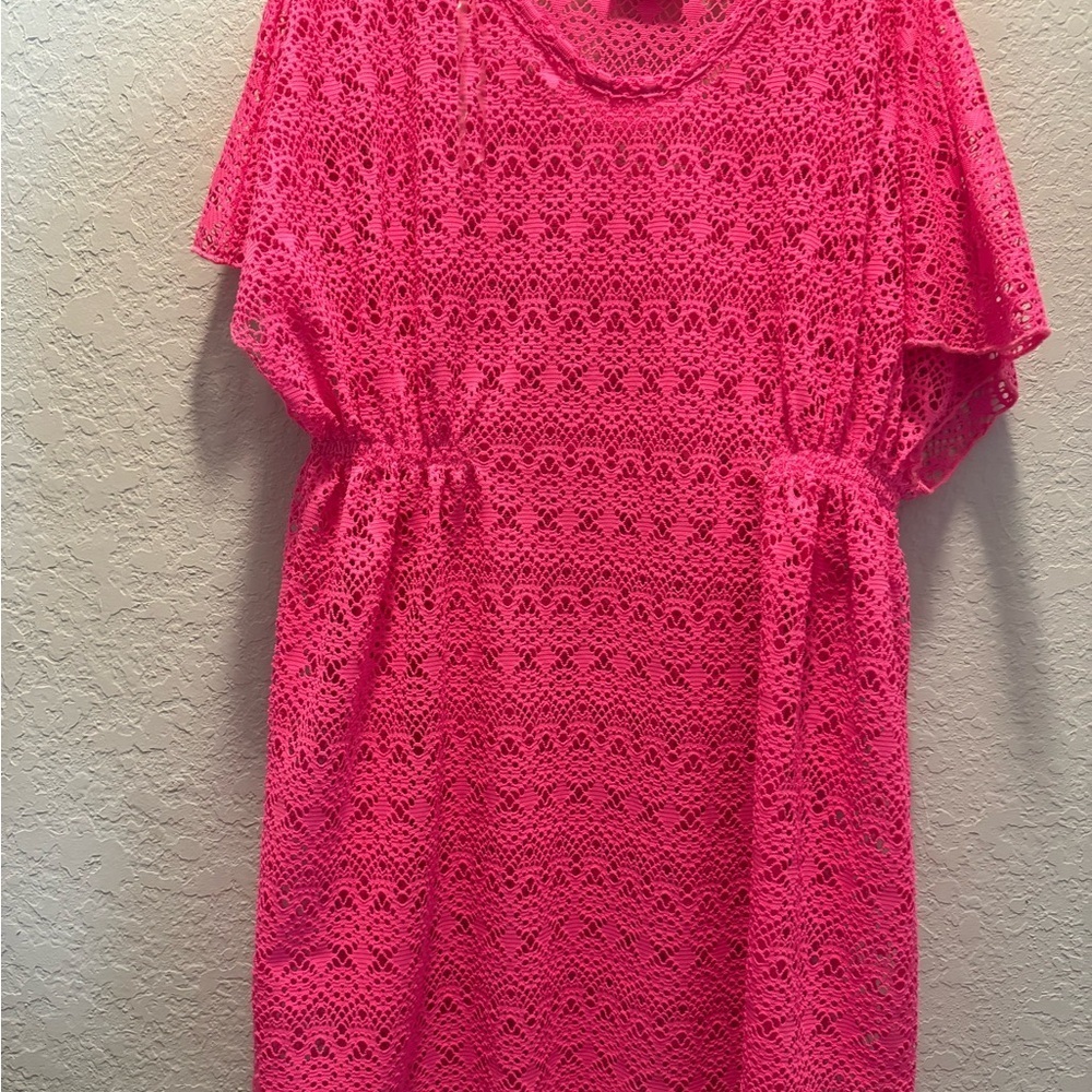 O’rageous girls hot pink swimsuit cover size small 7